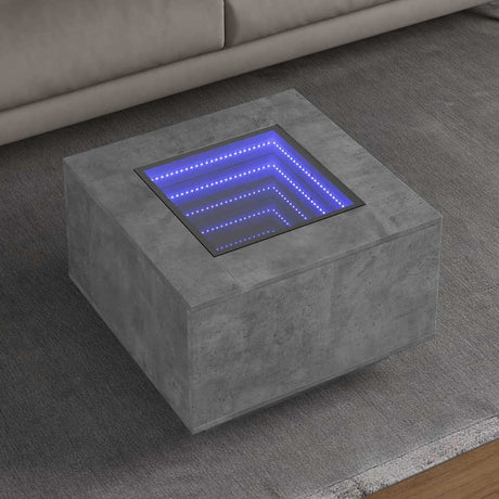 Vidaxl salontafel met led 60x60x40 cm bewerkt hout betongrijs