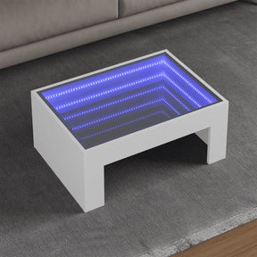 Vidaxl salontafel met infinity led 70x50x30 cm wit