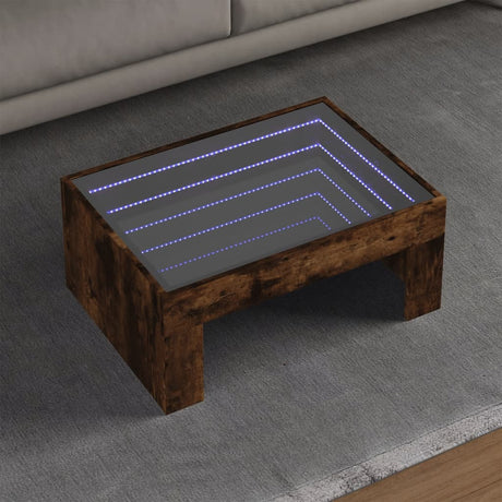 Vidaxl salontafel met infinity led 70x50x30 cm gerookt eikenkleurig
