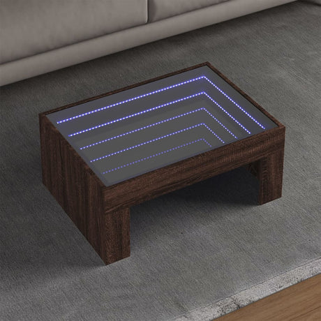 Vidaxl salontafel met infinity led 70x50x30 cm bruin eikenkleurig