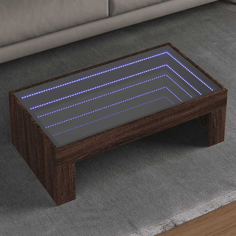 Vidaxl salontafel met infinity led 90x50x30 cm bruin eikenkleurig