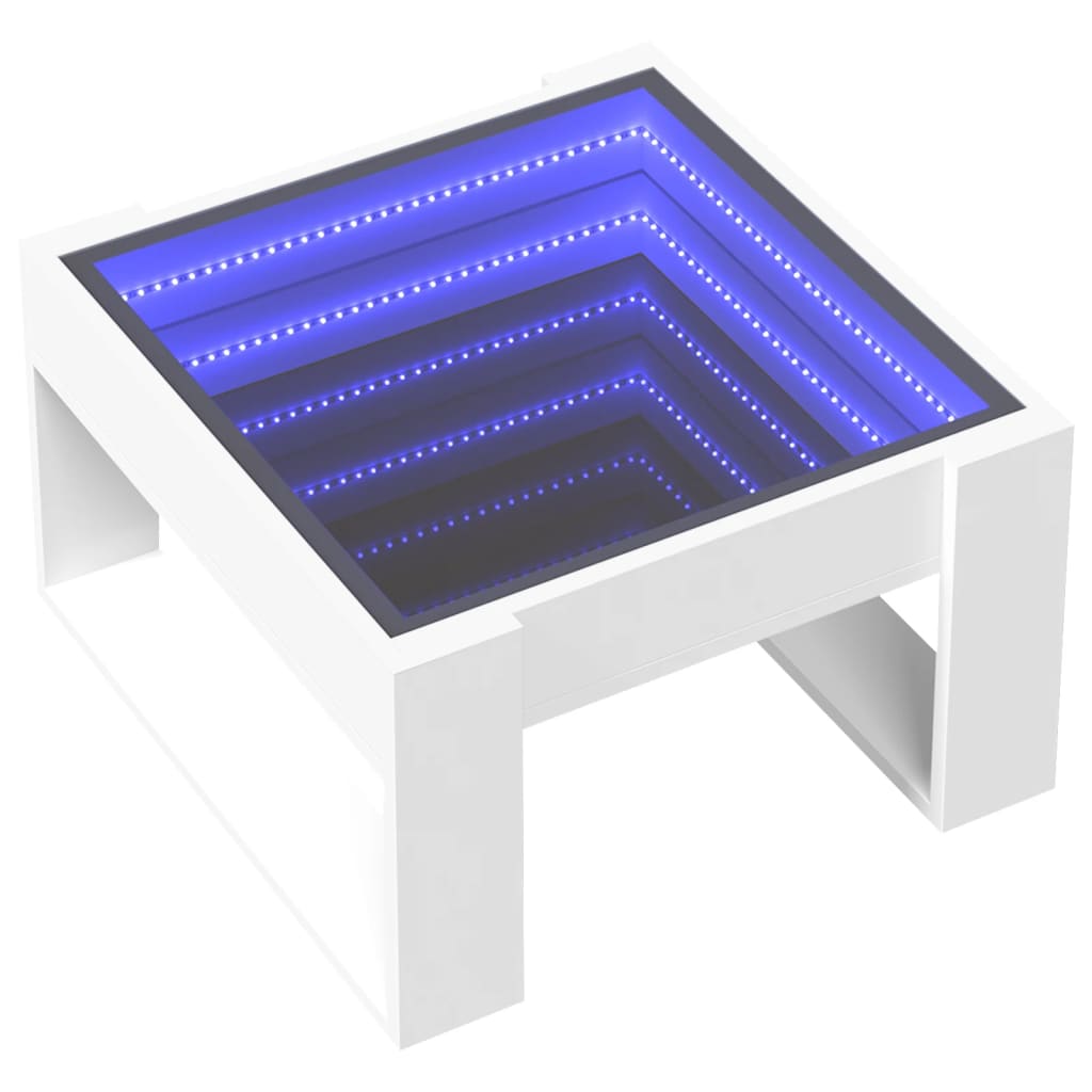 Vidaxl salontafel met infinity led 50x53x30 cm wit