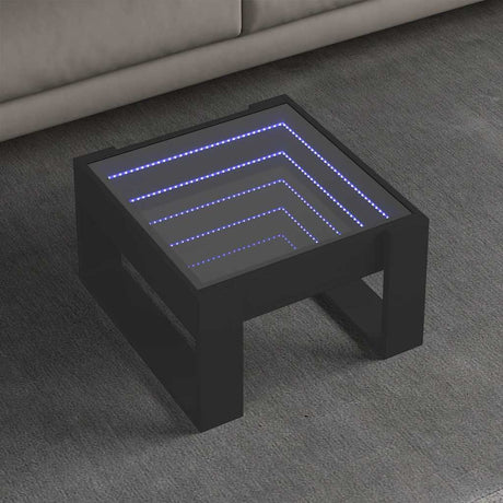 Vidaxl salontafel met infinity led 50x53x30 cm zwart