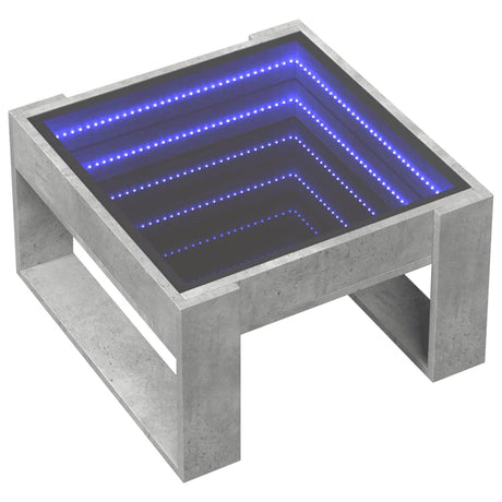 Vidaxl salontafel met infinity led 50x53x30 cm betongrijs