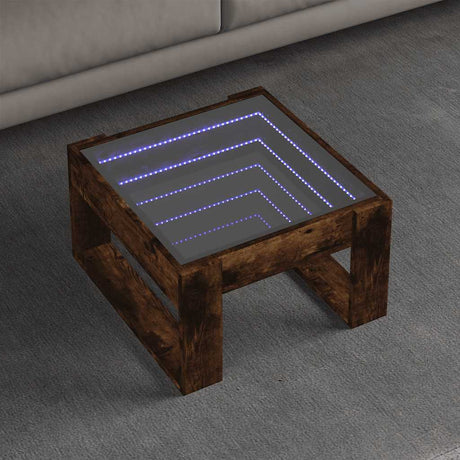 Vidaxl salontafel met infinity led 50x53x30 cm gerookt eikenkleurig