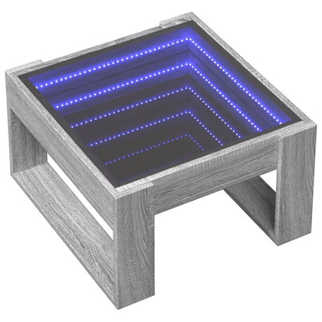 Vidaxl salontafel met infinity led 50x53x30 cm grijs sonoma eikenkleur