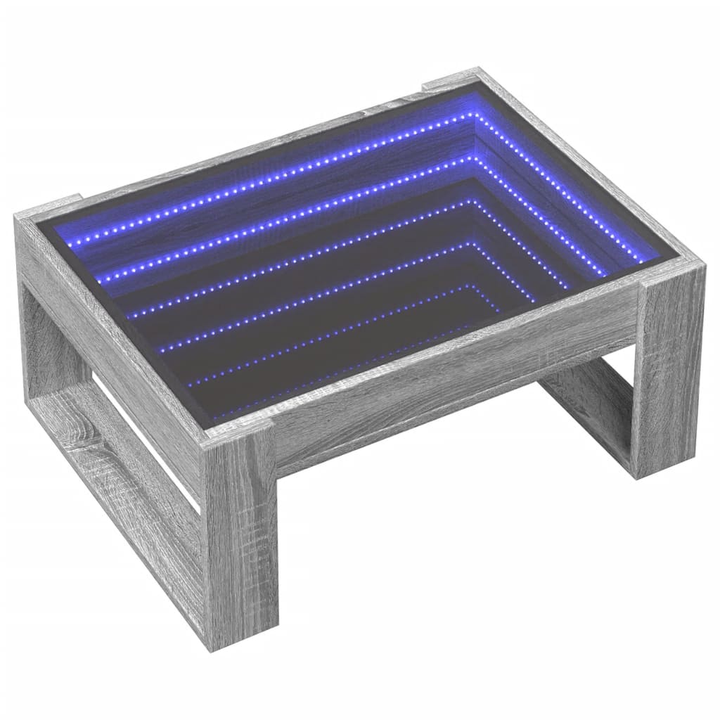 Vidaxl salontafel met infinity led 70x53x30 cm grijs sonoma eikenkleur