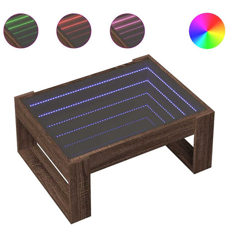 Vidaxl salontafel met infinity led 70x53x30 cm bruin eikenkleurig