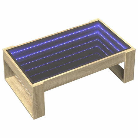 Vidaxl salontafel met infinity led 90x53x30 cm sonoma eikenkleurig