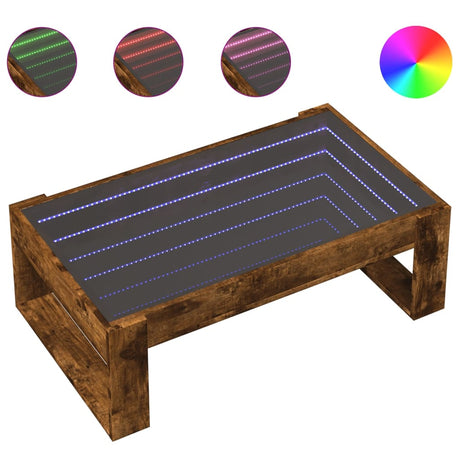 Vidaxl salontafel met infinity led 90x53x30 cm gerookt eikenkleurig