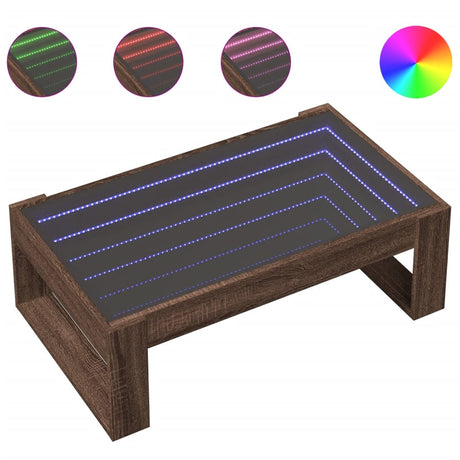 Vidaxl salontafel met infinity led 90x53x30 cm bruin eikenkleurig