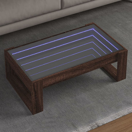 Vidaxl salontafel met infinity led 90x53x30 cm bruin eikenkleurig