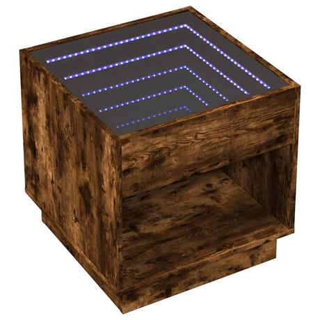Vidaxl salontafel met infinity led 50x50x50 cm gerookt eikenkleurig