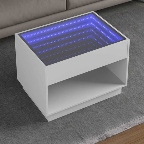 Vidaxl salontafel met infinity led 70x50x50 cm wit