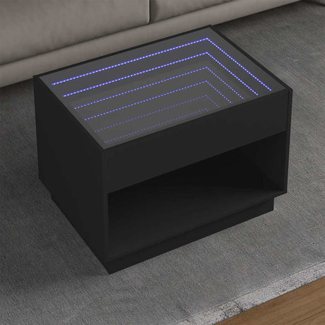 Vidaxl salontafel met infinity led 70x50x50 cm zwart