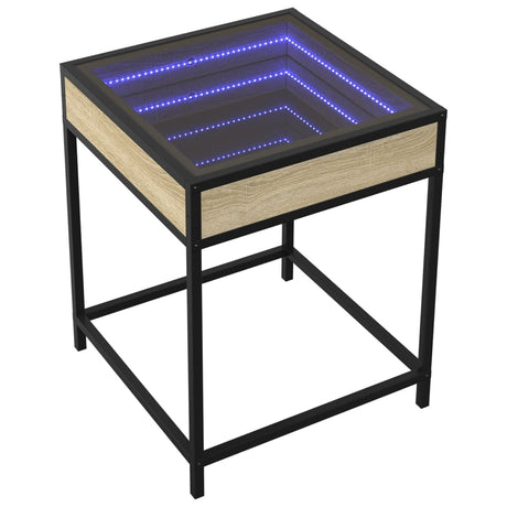 Vidaxl salontafel met infinity led 40x40x51 cm sonoma eikenkleurig