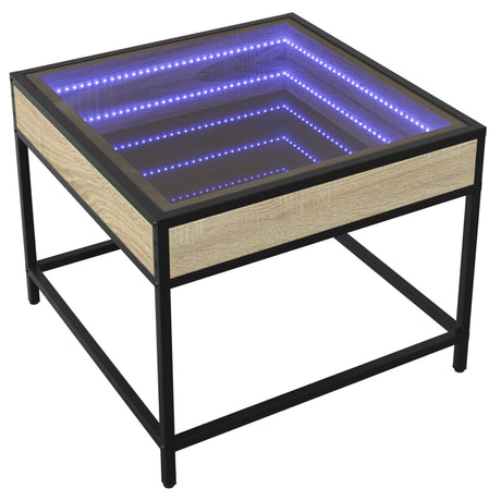Vidaxl salontafel met infinity led 50x50x41 cm sonoma eikenkleurig