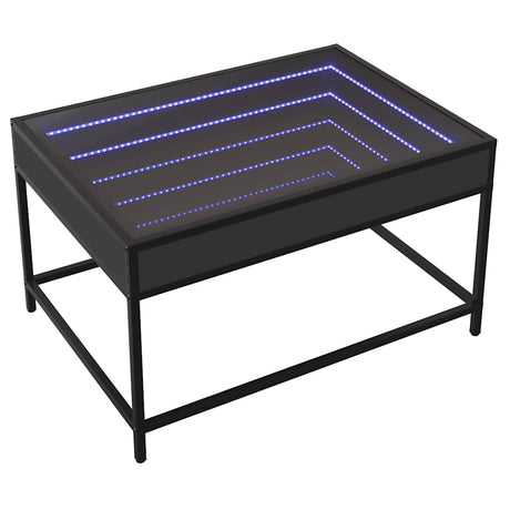 Vidaxl salontafel met infinity led 70x50x41 cm zwart