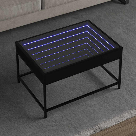 Vidaxl salontafel met infinity led 70x50x41 cm zwart