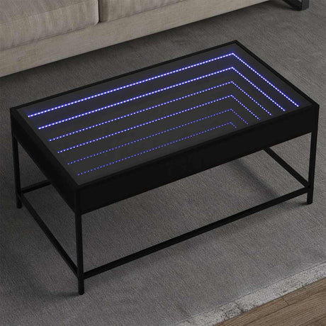 Vidaxl salontafel met infinity led 90x50x41 cm zwart