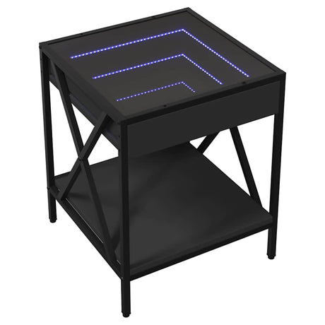 Vidaxl salontafel met infinity led 40x40x49 cm zwart