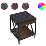 Vidaxl salontafel met infinity led 40x40x49 cm bruin eikenkleurig