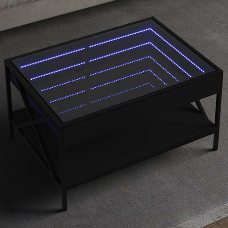 Vidaxl salontafel met infinity led 70x50x38 cm zwart