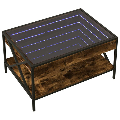 Vidaxl salontafel met infinity led 70x50x38 cm gerookt eikenkleurig