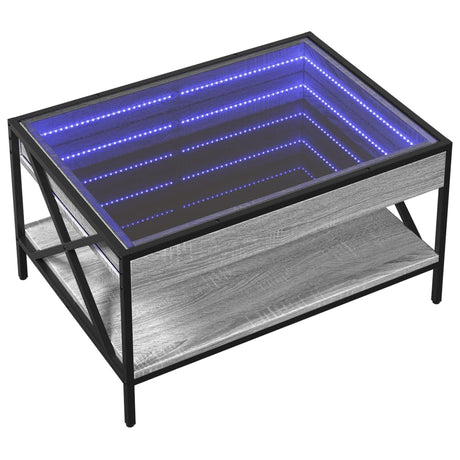 Vidaxl salontafel met infinity led 70x50x38 cm grijs sonoma eikenkleur