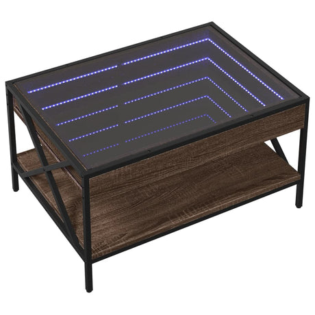 Vidaxl salontafel met infinity led 70x50x38 cm bruin eikenkleurig