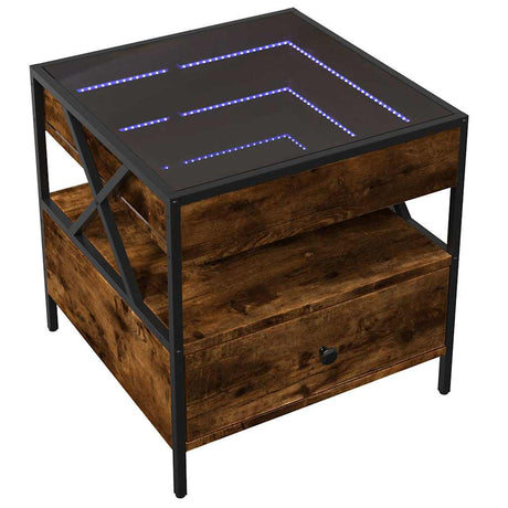 Vidaxl salontafel met infinity led 50x50x51 cm gerookt eikenkleurig