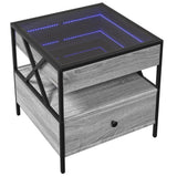 Vidaxl salontafel met infinity led 50x50x51 cm grijs sonoma eikenkleur