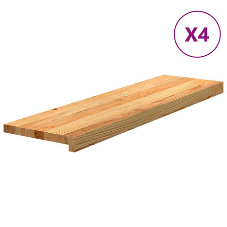 Vidaxx Treppenstufen 4 Stk. 90x25x2 cm Eiche massiv hellbraun