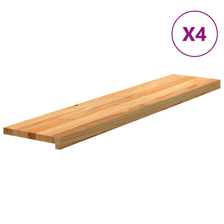 Vidaxx Treppenstufen 4 Stk. 120x30x2 cm Eiche massiv hellbraun