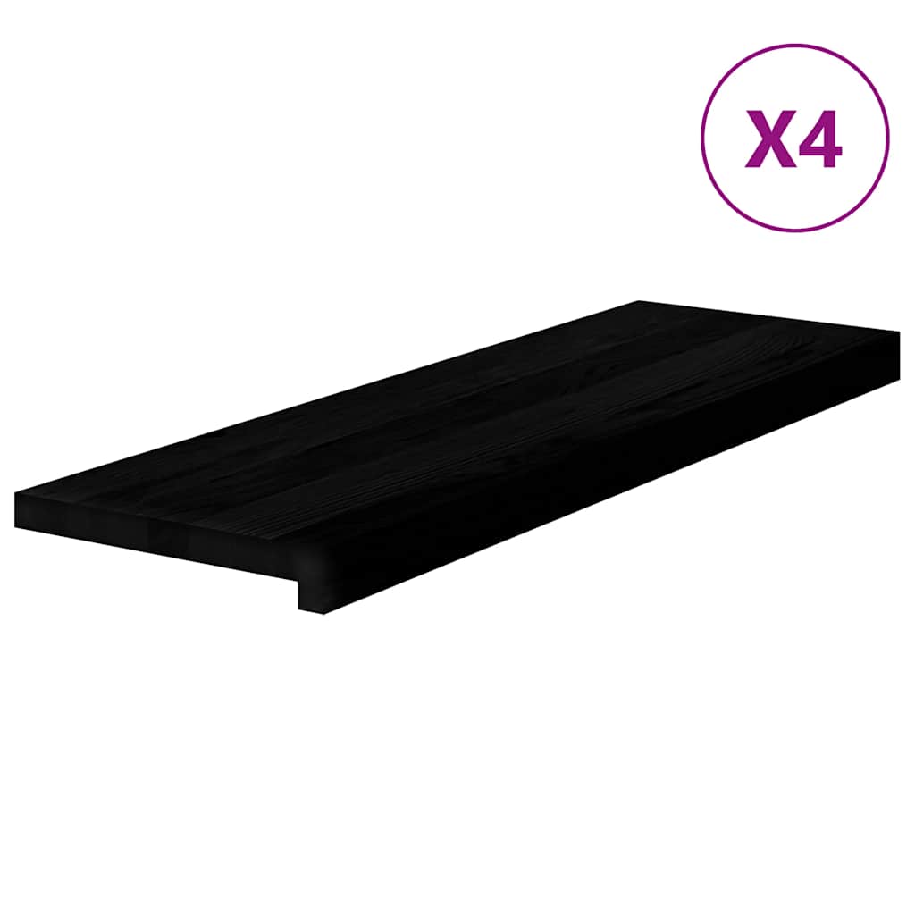 Vidaxx Treppenstufen 4 Stück 80x25x2 cm massive Eiche dunkelbraun