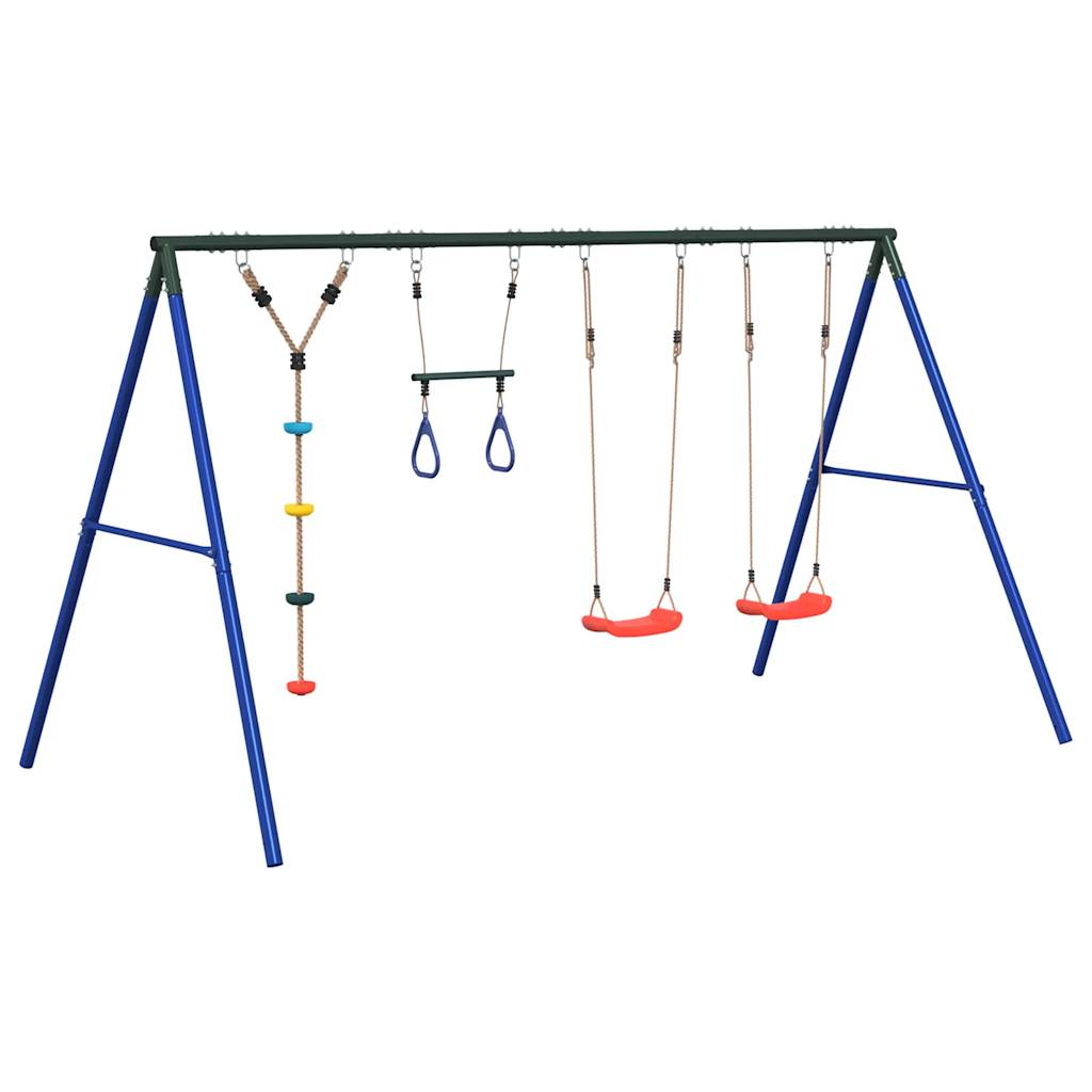 Vidaxl schommelset met schommels, trapeze en klimschommel met schijven