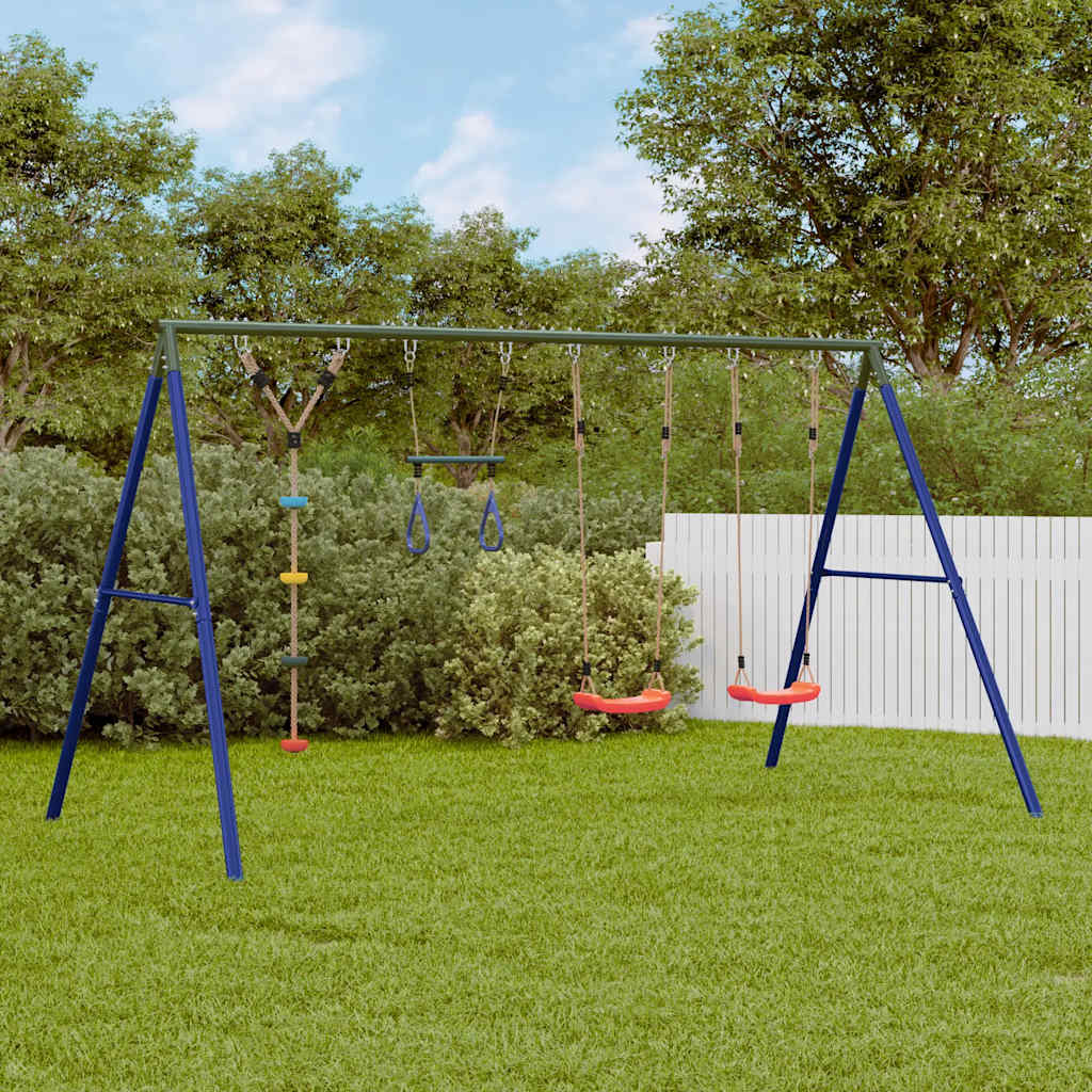 Vidaxl schommelset met schommels, trapeze en klimschommel met schijven