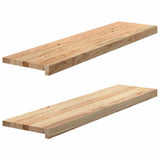 Vidaxx Treppenstufen 2 Stk. 100x30x2 cm unbehandelte massive Eiche