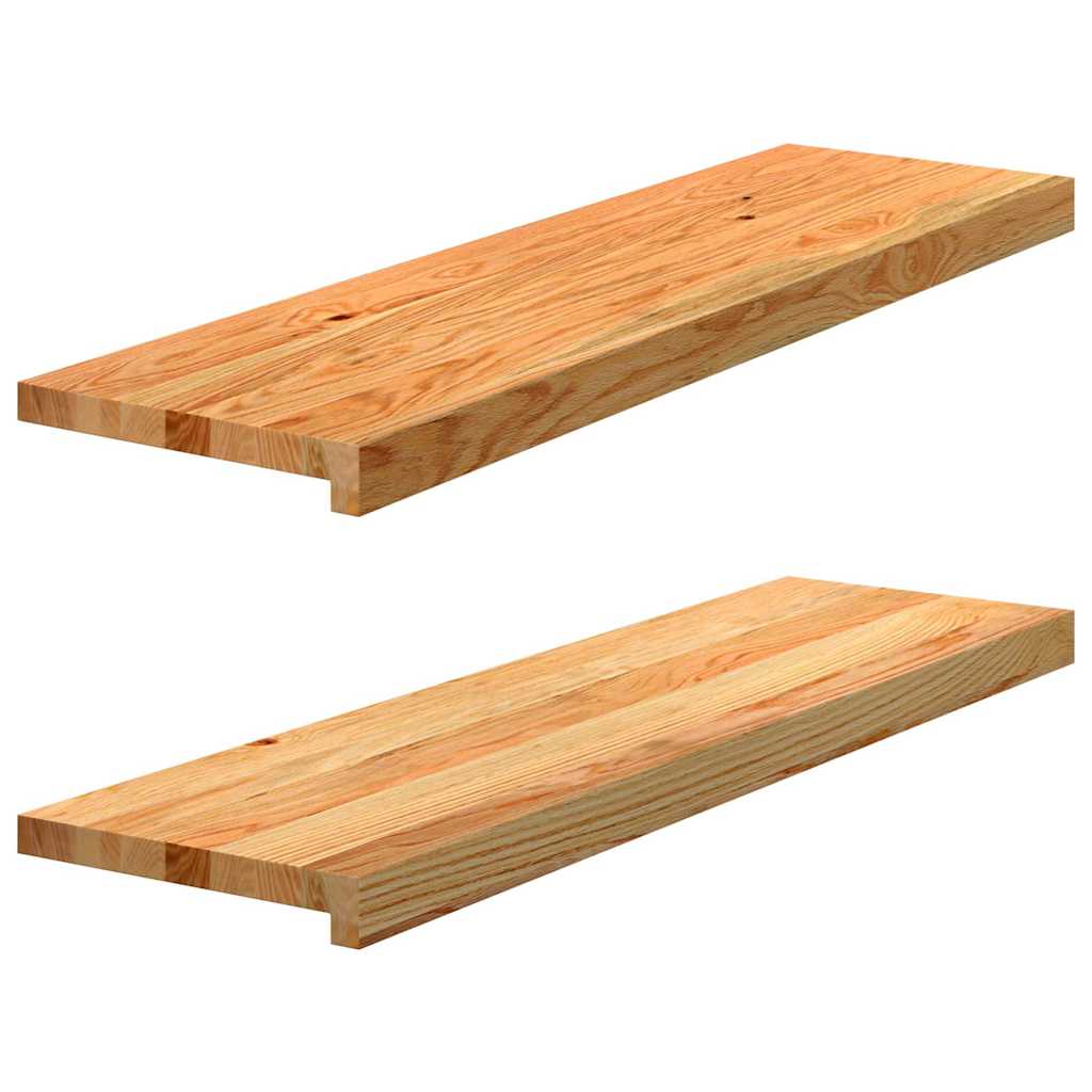 Vidaxx Treppenstufen 2 Stk. 90x25x2 cm Eiche massiv hellbraun