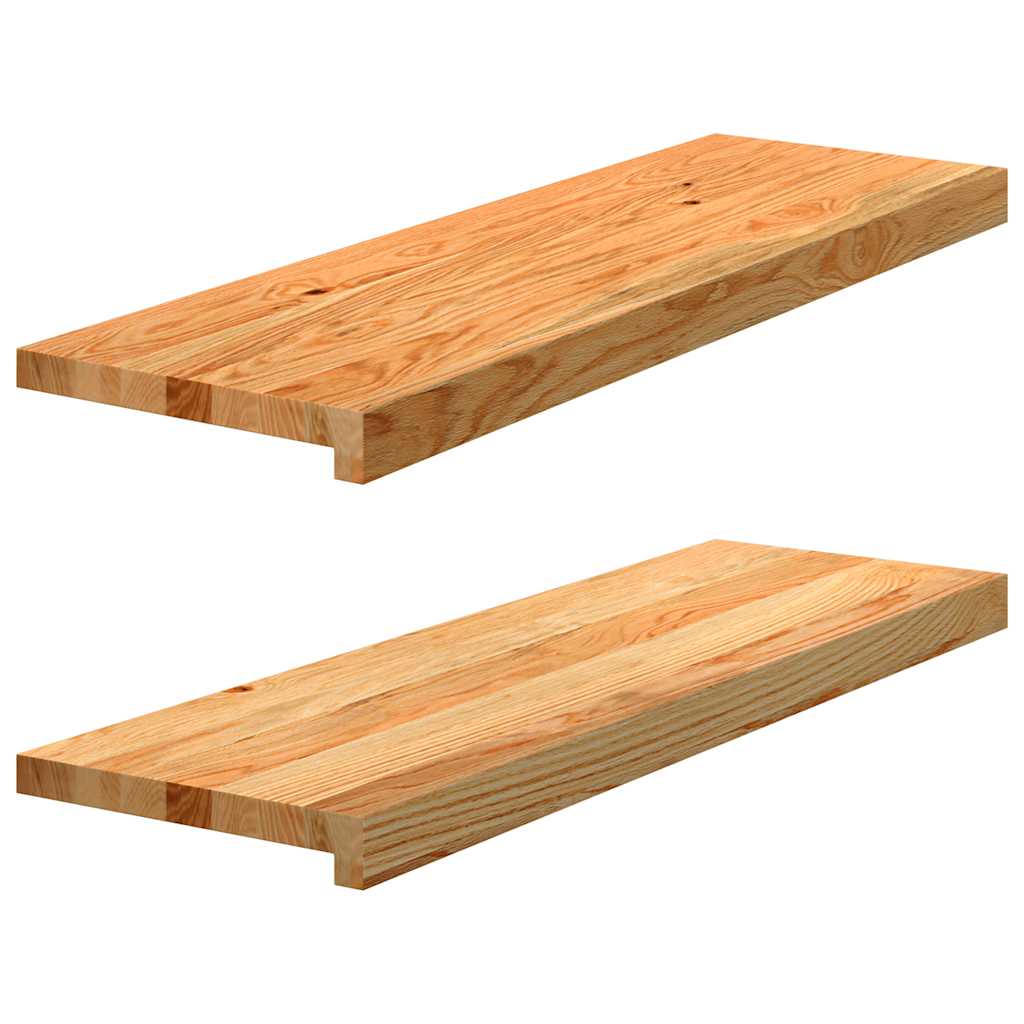 Vidaxx Treppenstufen 2 Stk. 80x30x2 cm Eiche massiv hellbraun
