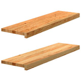 Vidaxx Treppenstufen 2 Stk. 90x30x2 cm Eiche massiv hellbraun