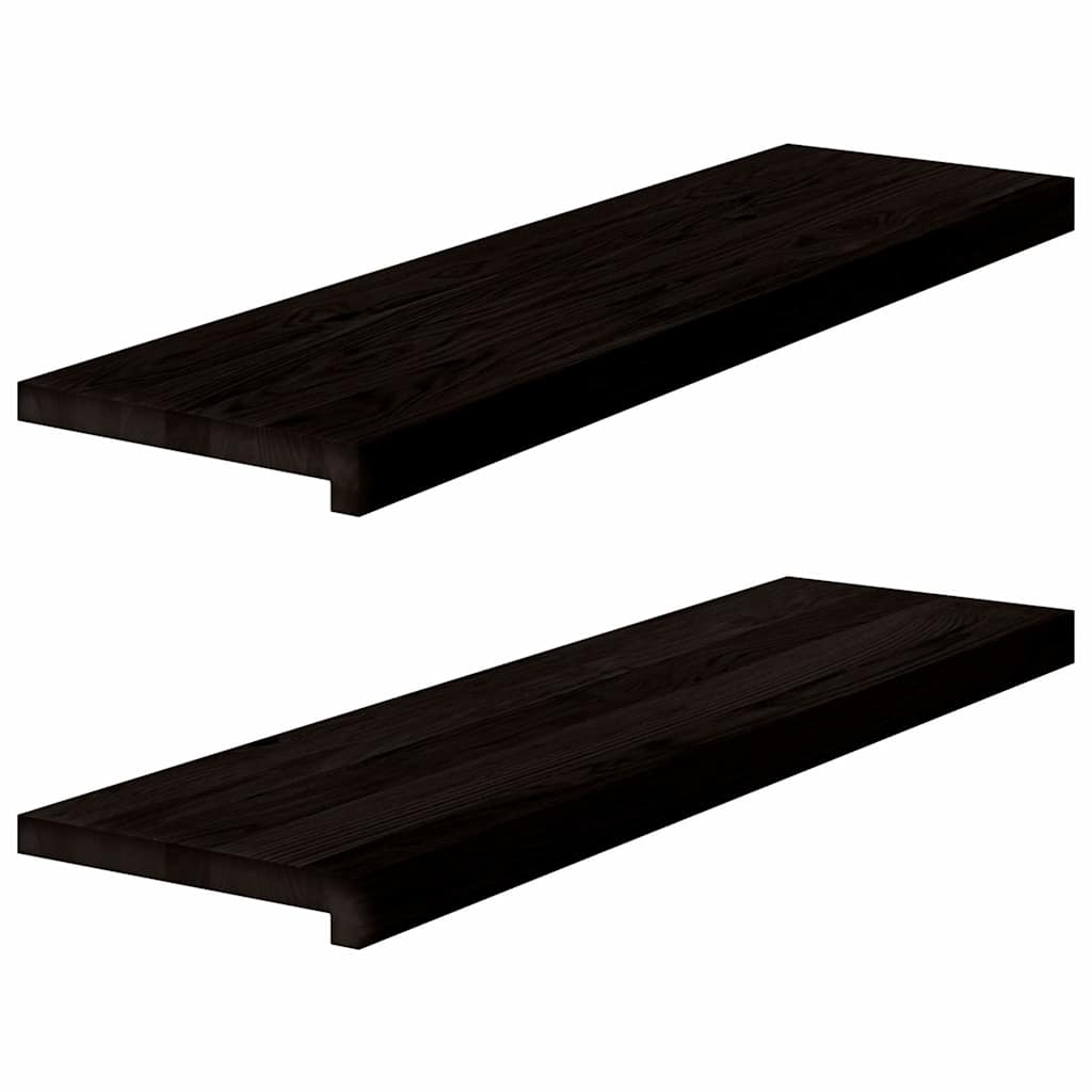 Vidaxx Treppenstufen 2 Stk. 90x30x2 cm massive Eiche dunkelbraun