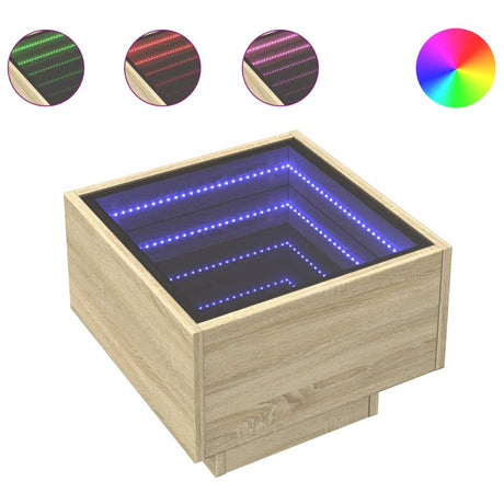 Vidaxl nachtkastje met infinity led 40x40x30 cm sonoma eikenkleurig