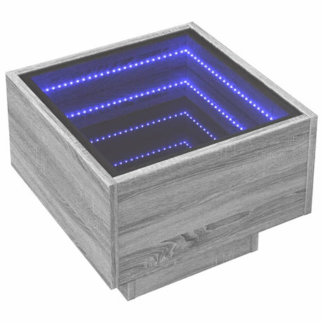Vidaxl nachtkastje met infinity led 40x40x30 cm grijs sonoma eiken