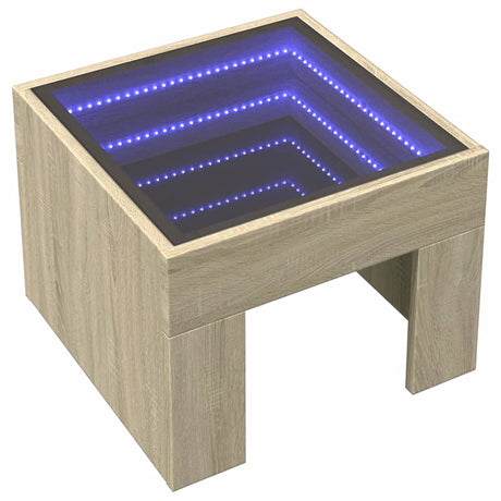 Vidaxl nachtkastje met infinity led 40x40x30 cm sonoma eikenkleurig