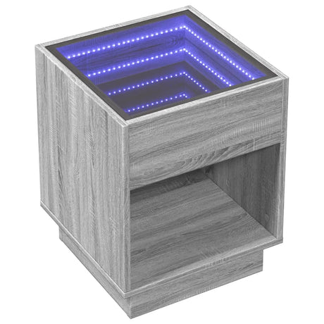 Vidaxl nachtkastje met infinity led 40x40x50 cm grijs sonoma eiken