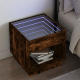 Vidaxl nachtkastje met infinity led 50x50x50 cm gerookt eikenkleurig