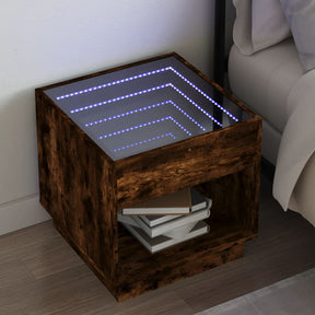 Vidaxl nachtkastje met infinity led 50x50x50 cm gerookt eikenkleurig