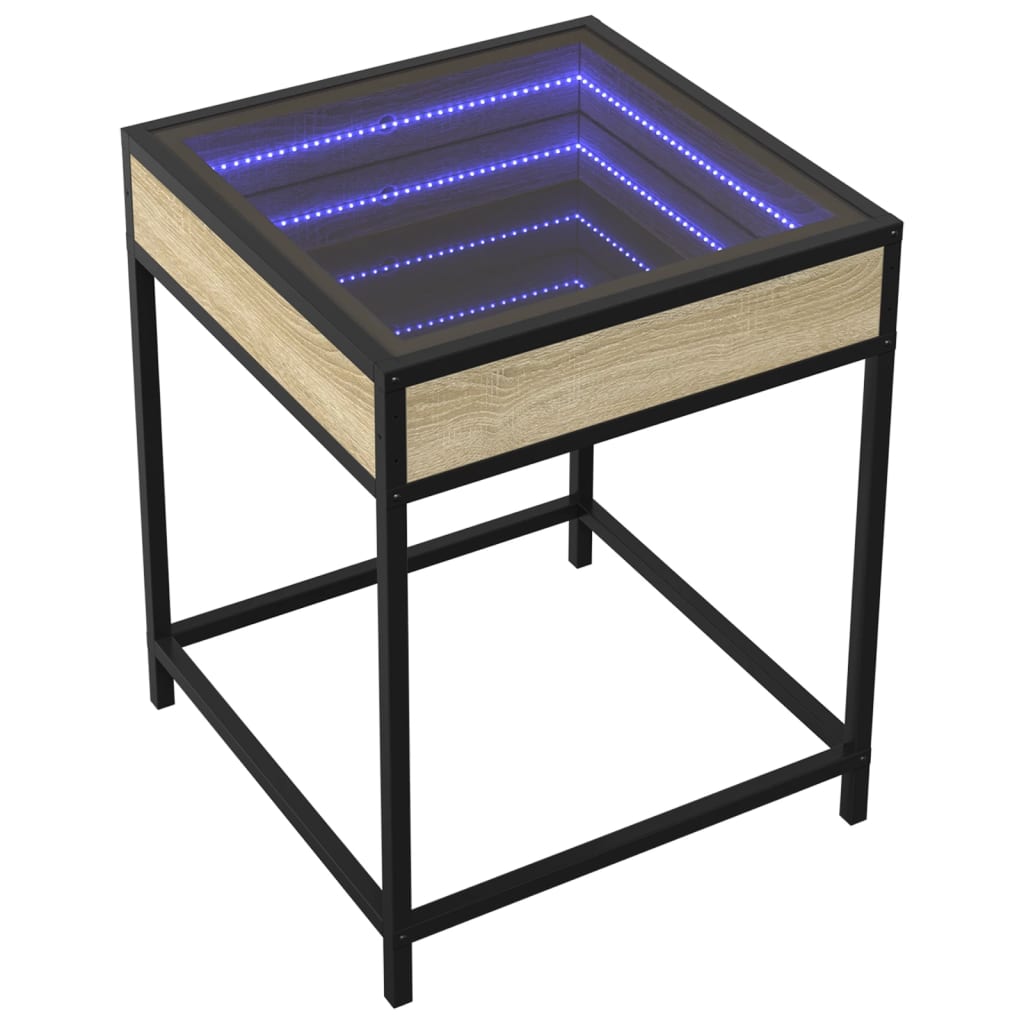 Vidaxl nachtkastje met infinity led 40x40x51 cm sonoma eikenkleurig