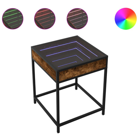 Vidaxl nachtkastje met infinity led 40x40x51 cm gerookt eikenkleurig